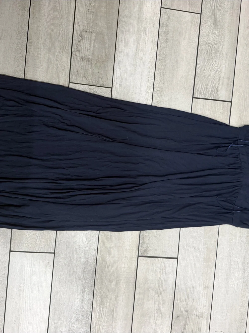 INC International Concepts Navy Maxi Skirt with White Crochet Yoke